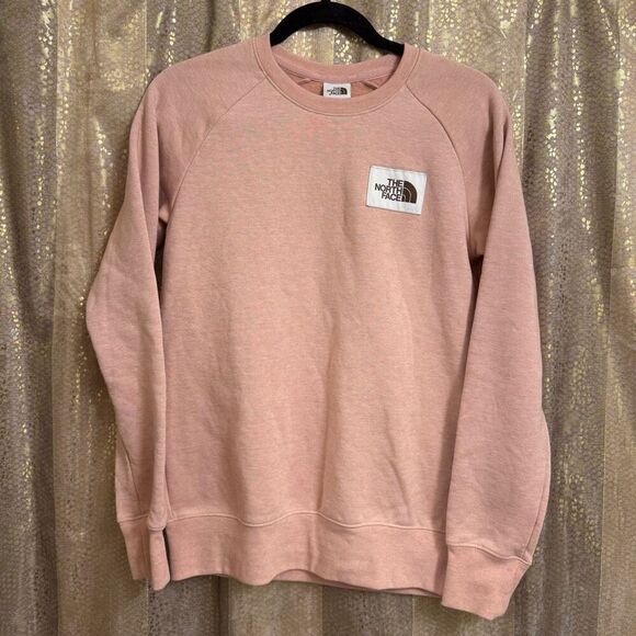 The North Face Women's Pink Heritage Patch Fleece Crewneck Sweatshirt Small - Picture 1 of 7